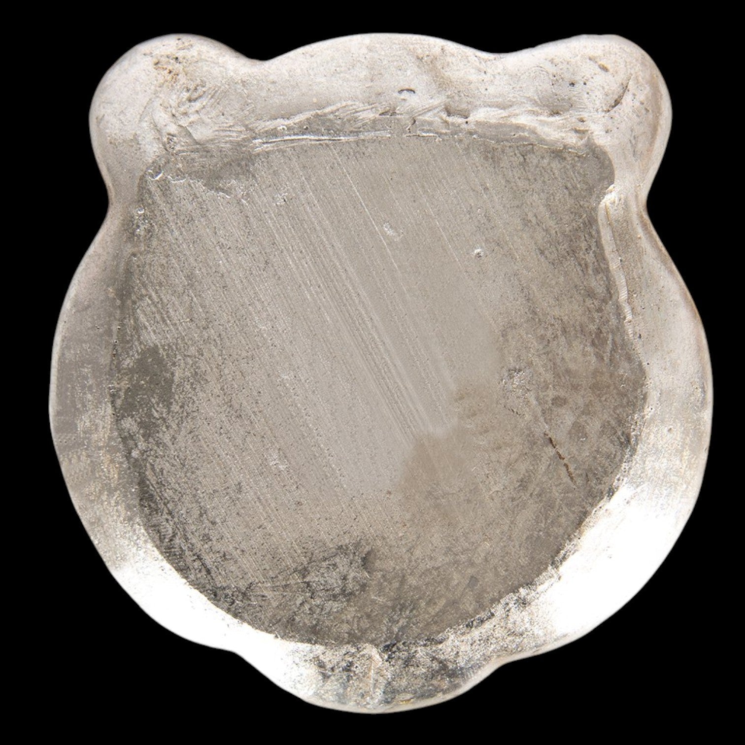 Tigerkopf Schale Silber – Rückseite weißer Hintergrund