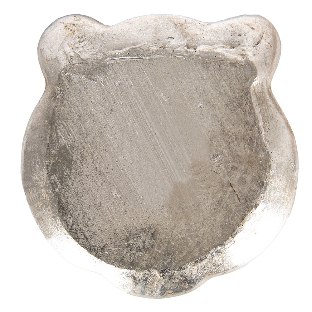 Tigerkopf Schale Silber – Rückseite schwarzer Hintergrund