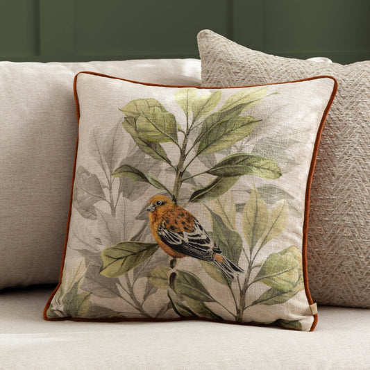 Landhaus vintage Dekokissen Vogel mit Füllkissen 45 x 45 cm