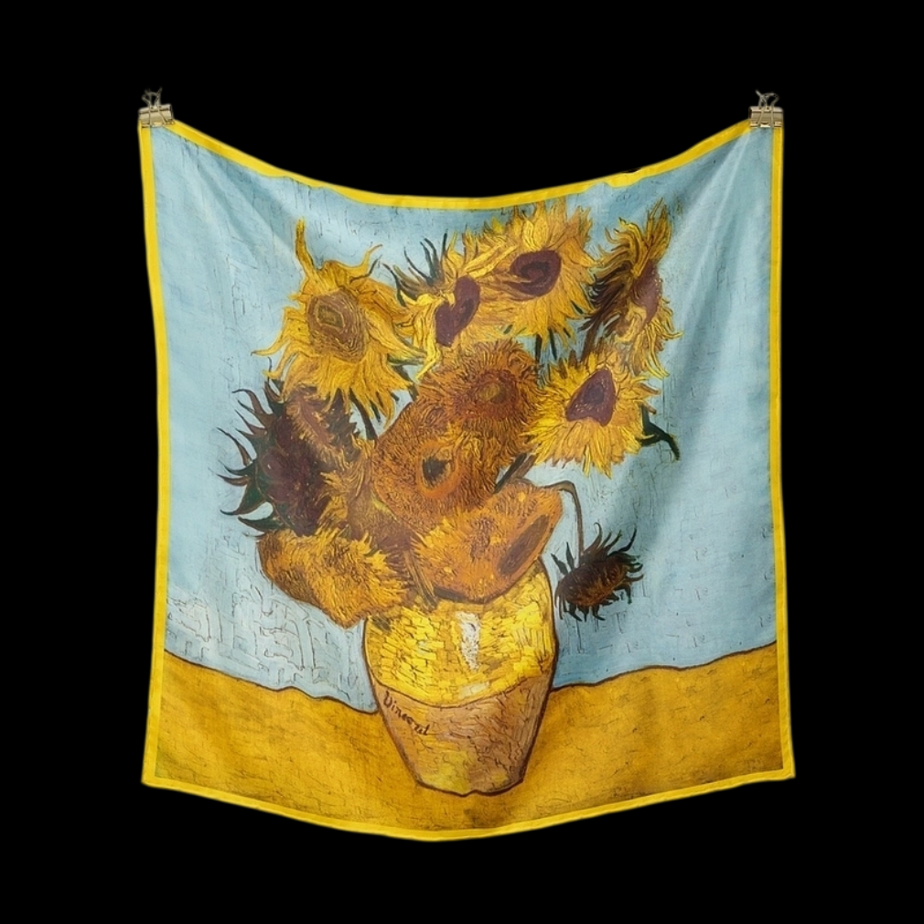 Seidentuch Sonnenblumen - Van Gogh Motiv