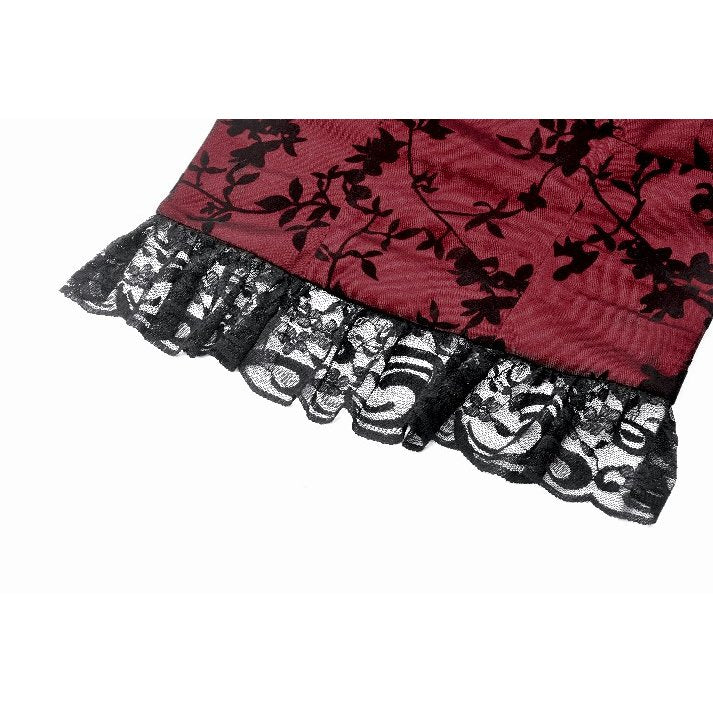 Romantischen Top mit Rosen schwarz-rot Dark in Love