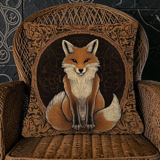 Dekokissen Fuchs Celtic – Vintage Boho Herbst Deko 45x x45 cm