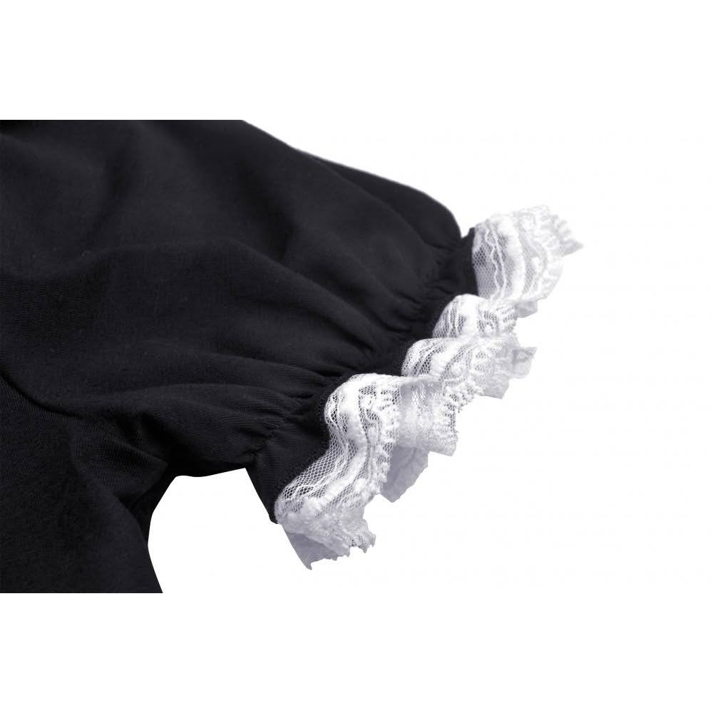 Süßes Gothic Lolita Shirt mit Rüschen schwarz-weiß Dark in Love