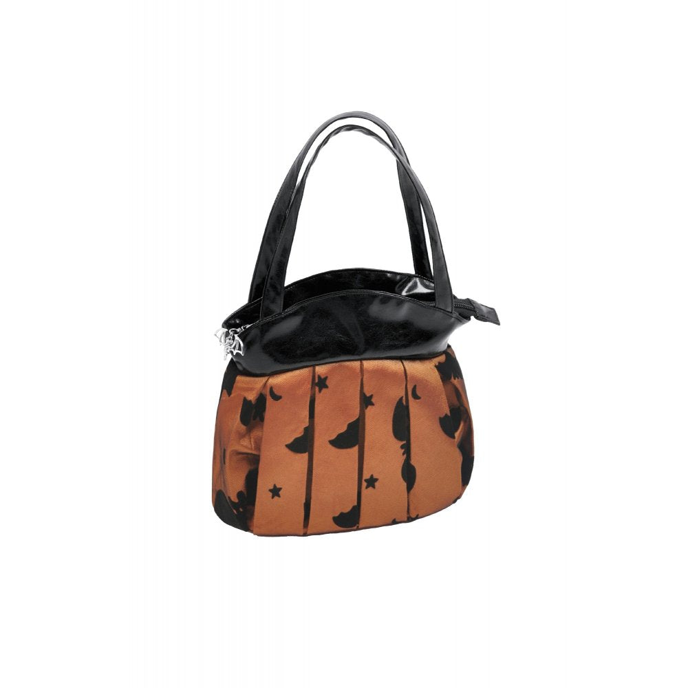 Halloween Beuteltasche in schwarz-orange Fledermausmotiv