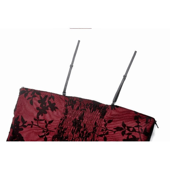 Romantischen Top mit Rosen schwarz-rot Dark in Love