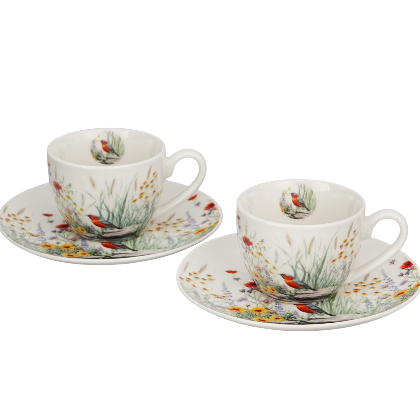 DUO Juli 2er-Set Espresso Tassen Juli Vögel & Rosen 110ml Geschenkset