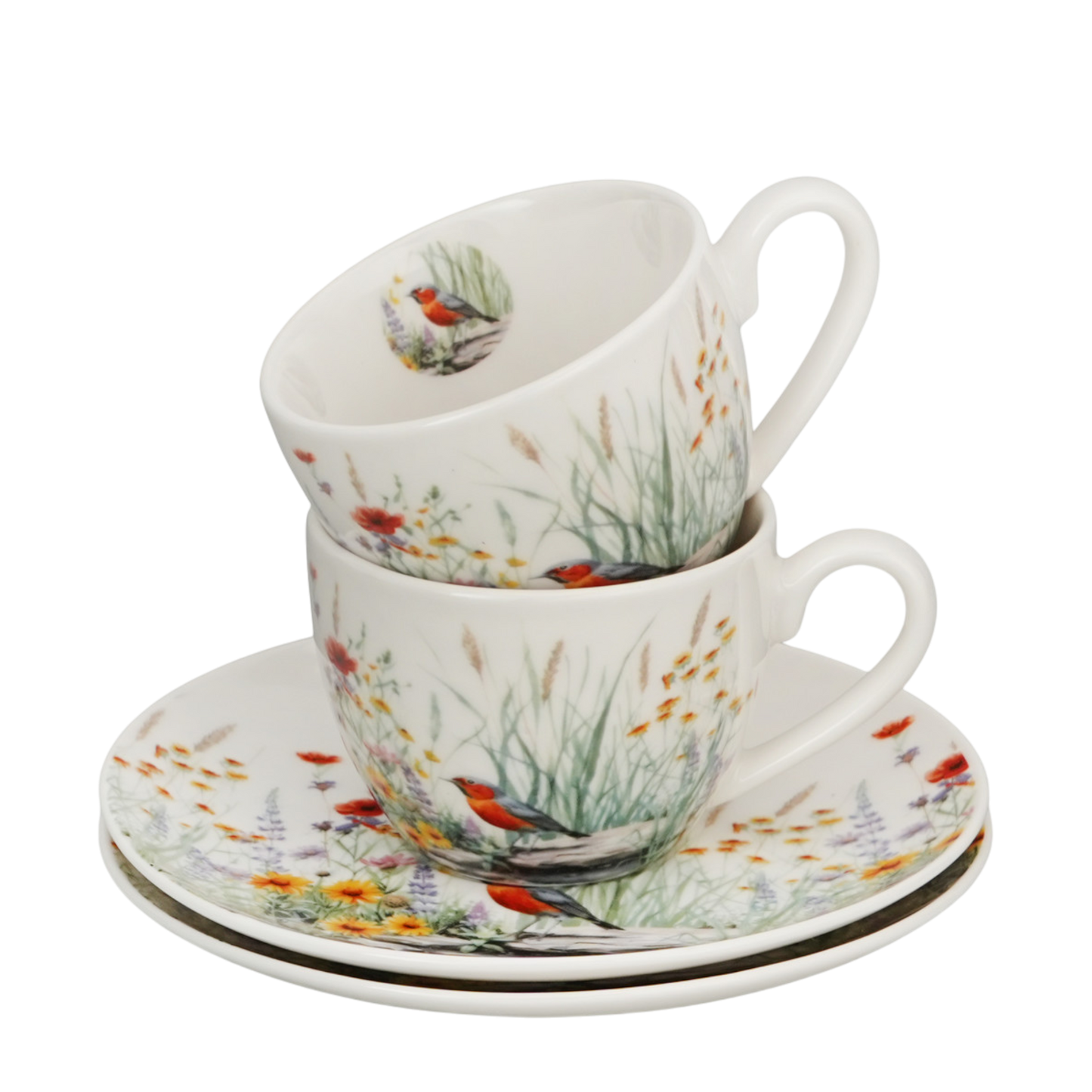 DUO Juli 2er-Set Espresso Tassen Juli Vögel & Rosen 110ml Geschenkset