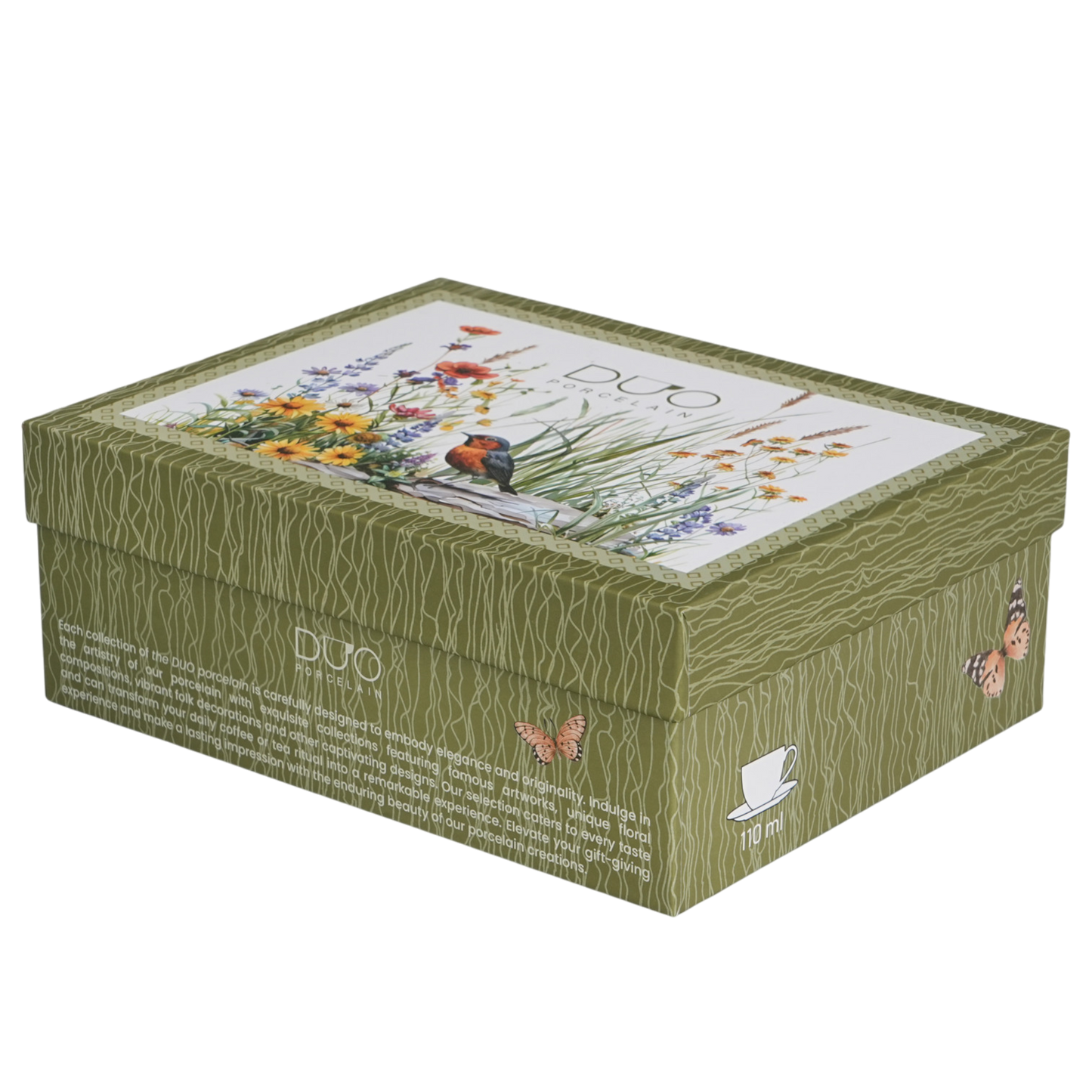 DUO Juli 2er-Set Espresso Tassen Juli Vögel & Rosen 110ml Geschenkset