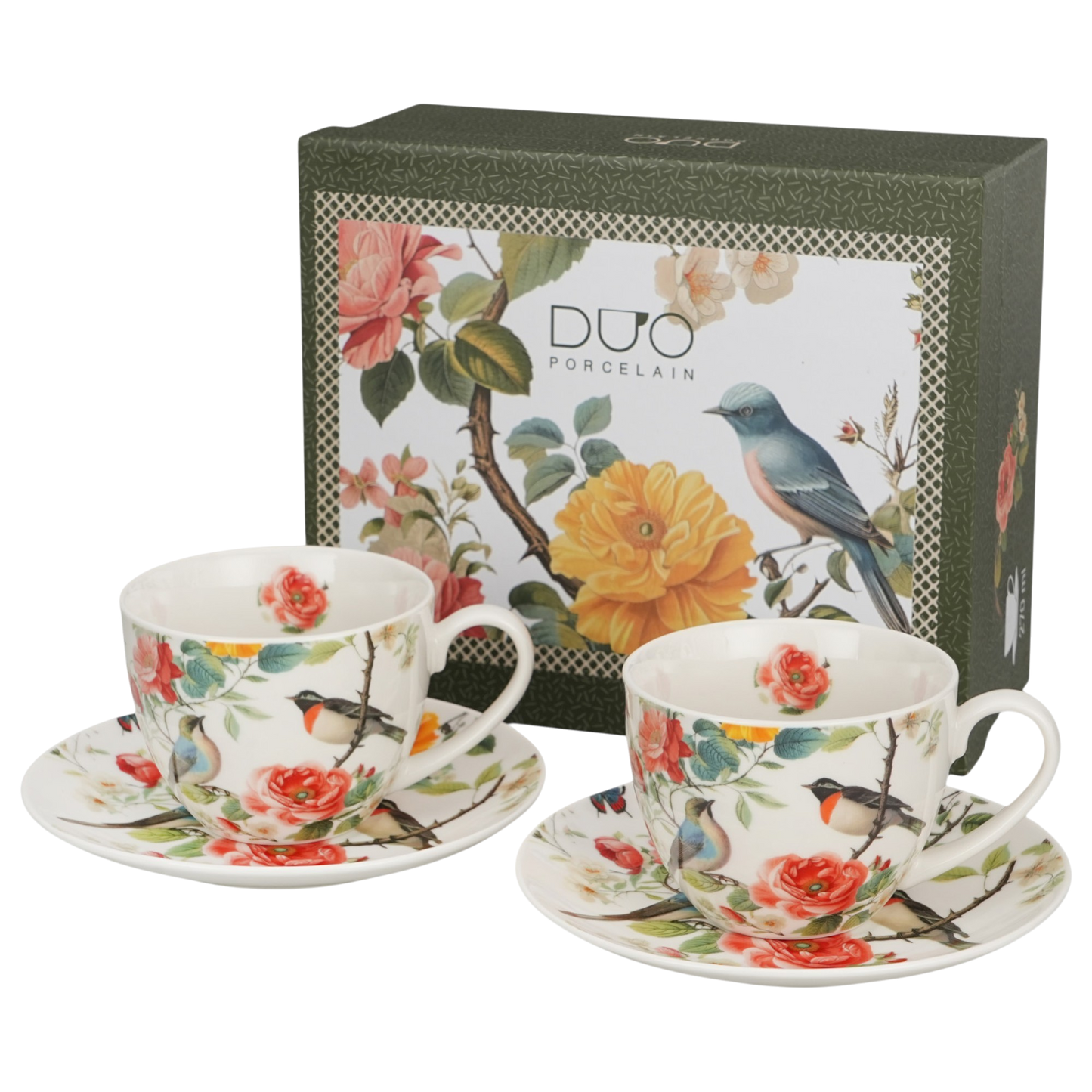 DUO Geschenkset – 2 Tassen mit Untertassen April (270 ml)