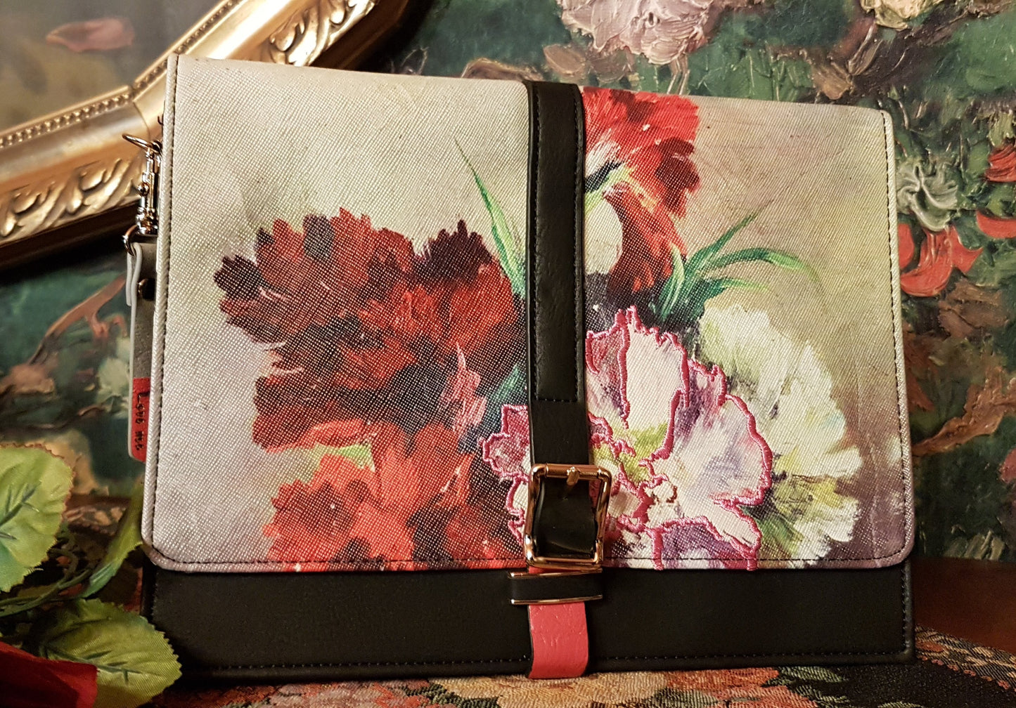 Vintage Tasche Blumen 3D