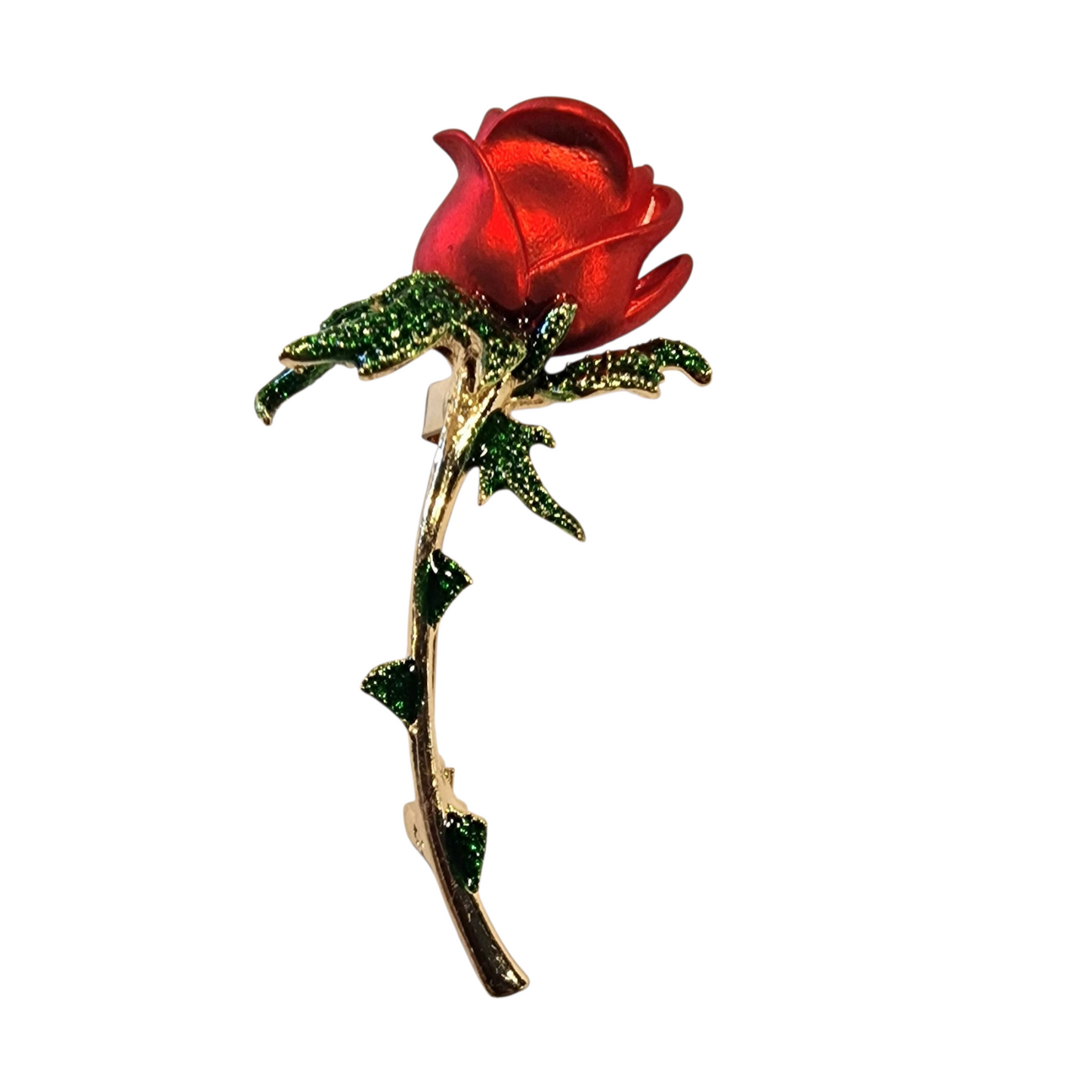 Vintage Brosche rote Rose