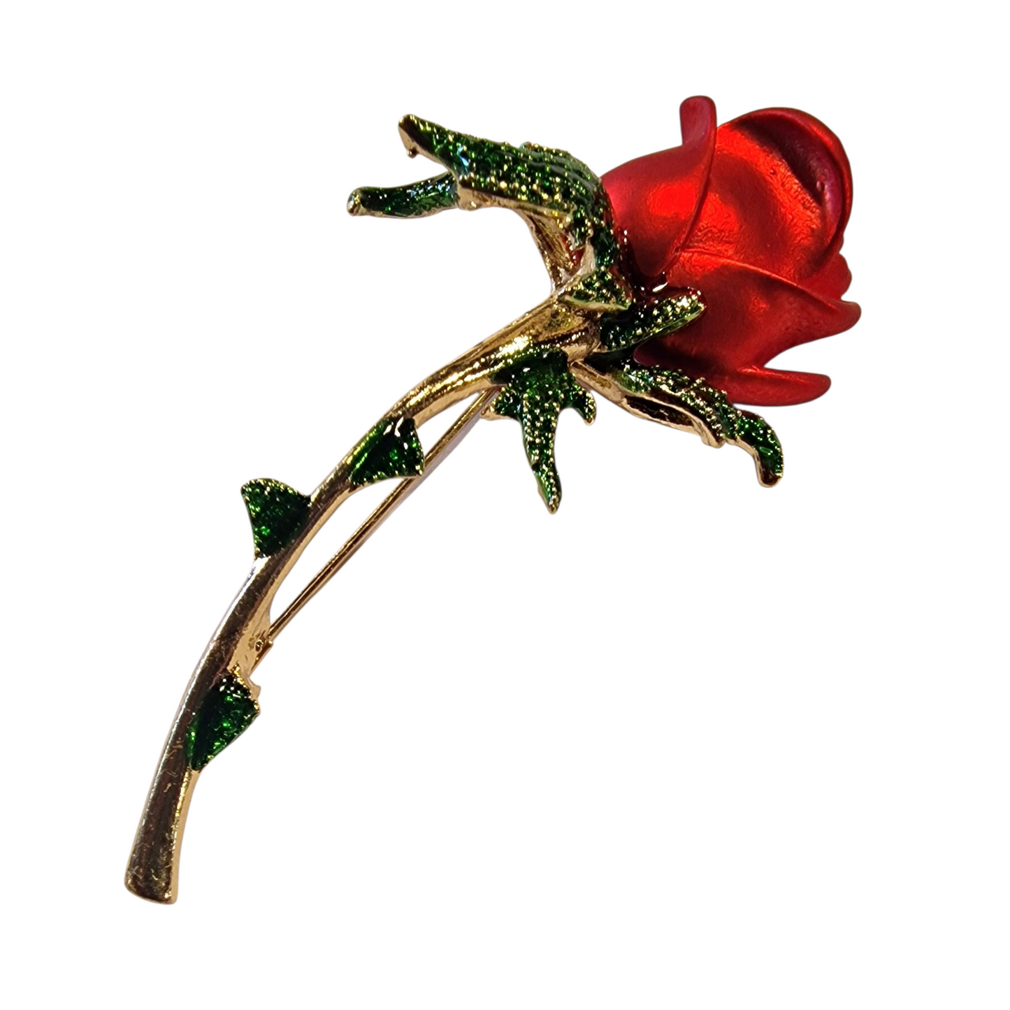 Vintage Brosche rote Rose