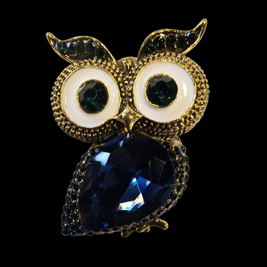 Vintage Brosche kleine Eule