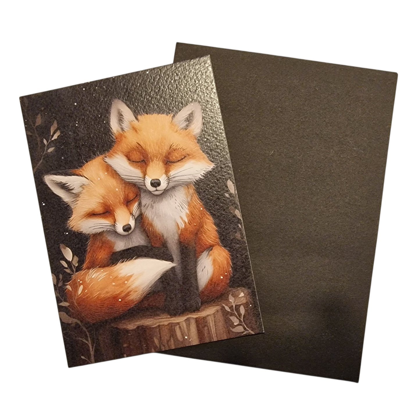 Kleine Füchse Geschenkkarte Vintage Grußkarte