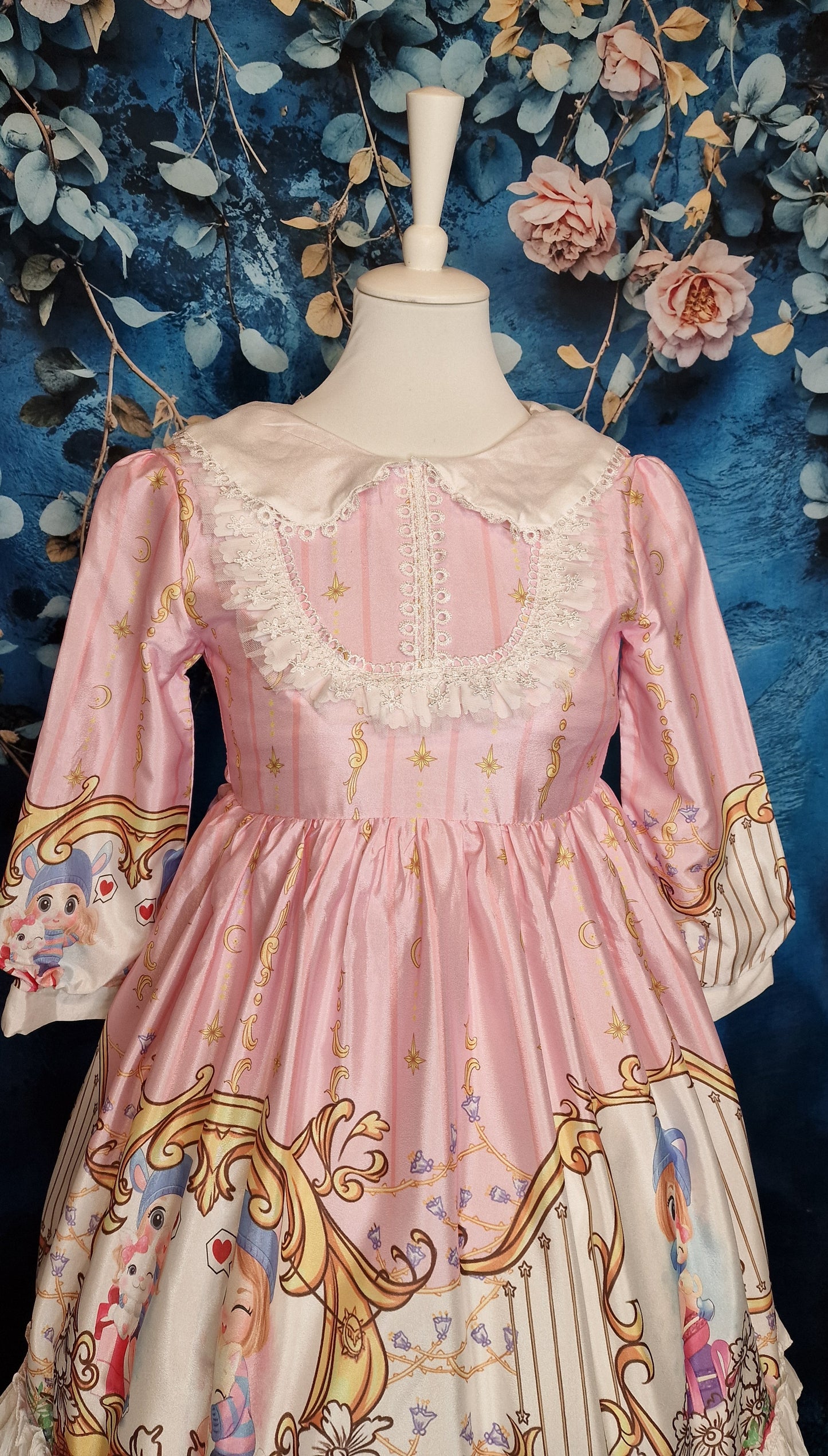 Kinder Sweet Lolita Kleid in rosa Bubikragen