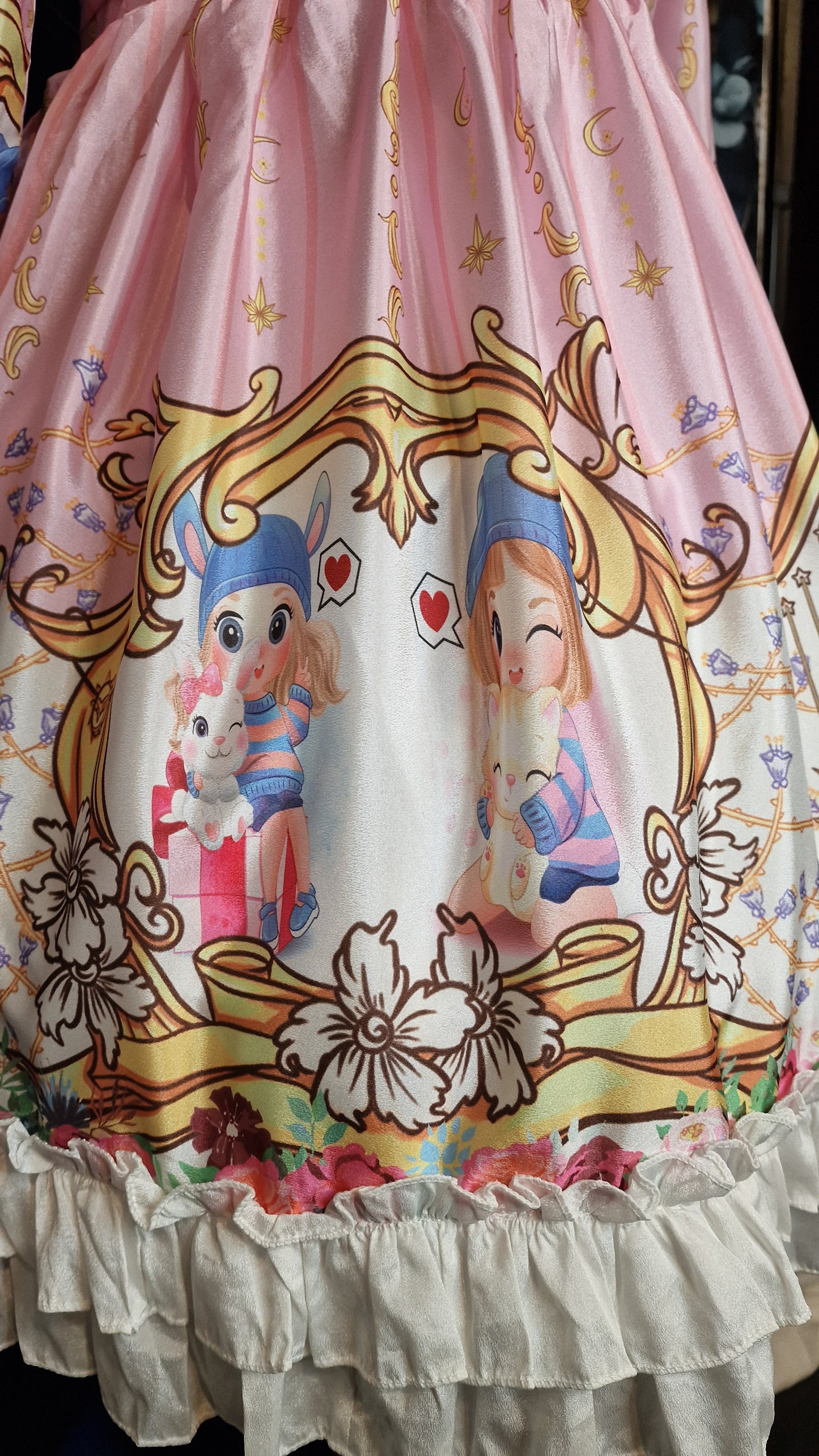 Kinder Sweet Lolita Kleid in rosa Bubikragen