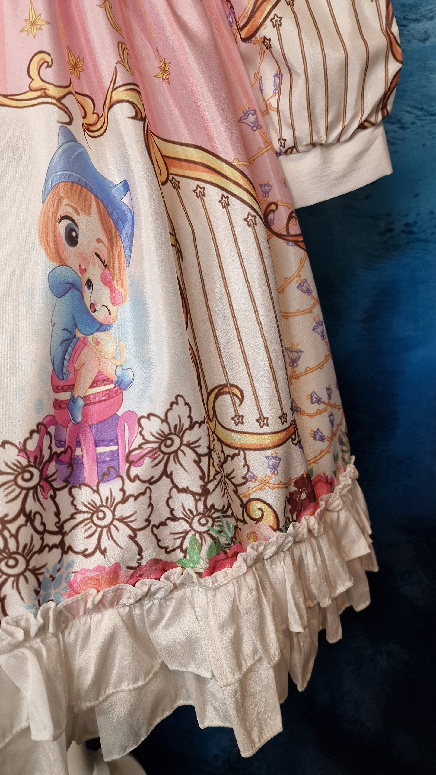Kinder Sweet Lolita Kleid in rosa Bubikragen