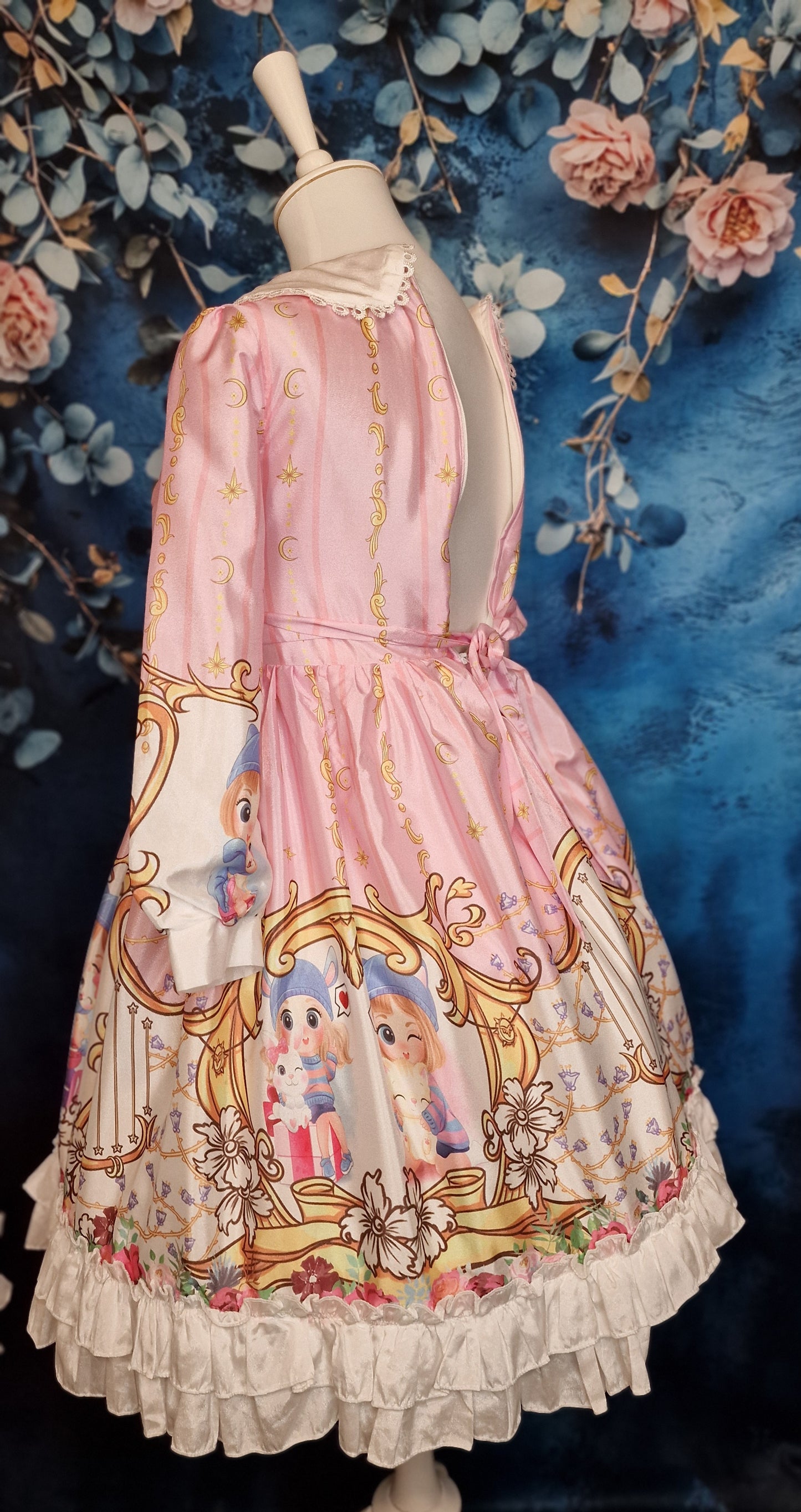 Kinder Sweet Lolita Kleid in rosa Bubikragen