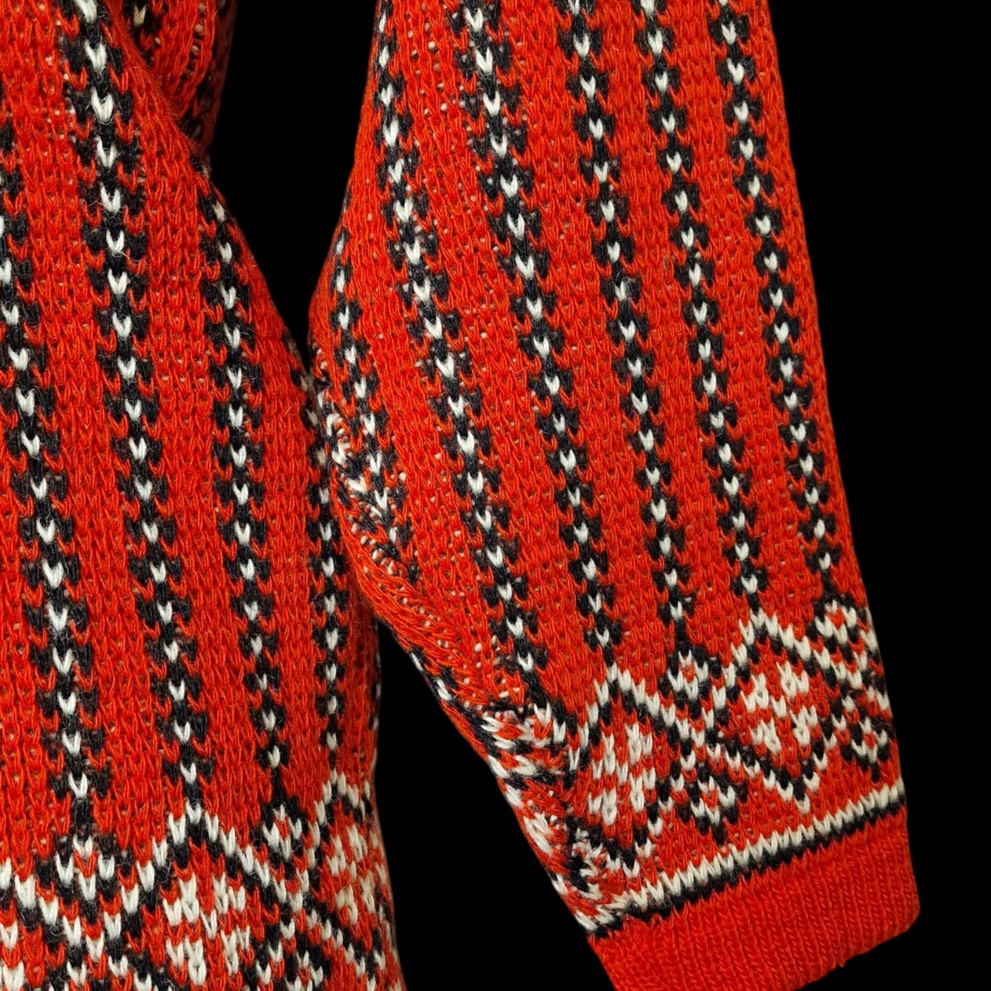 Vintage Norwegerpulli Pullover Rot in rot-weiß Gr S/M warme Wolle