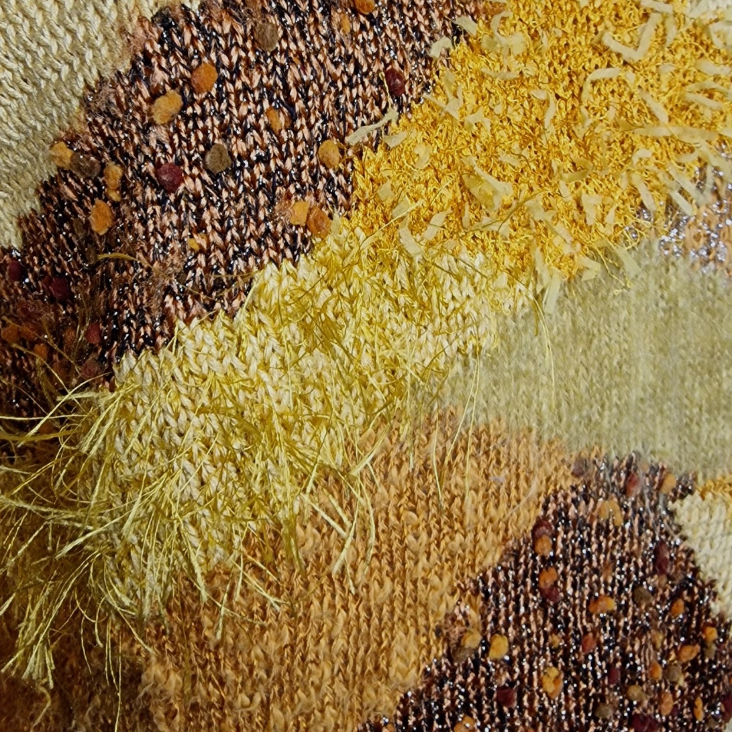 Toller Trau Vintage im 80er/90er Materialmix Patchwork in Gelb-Braun M