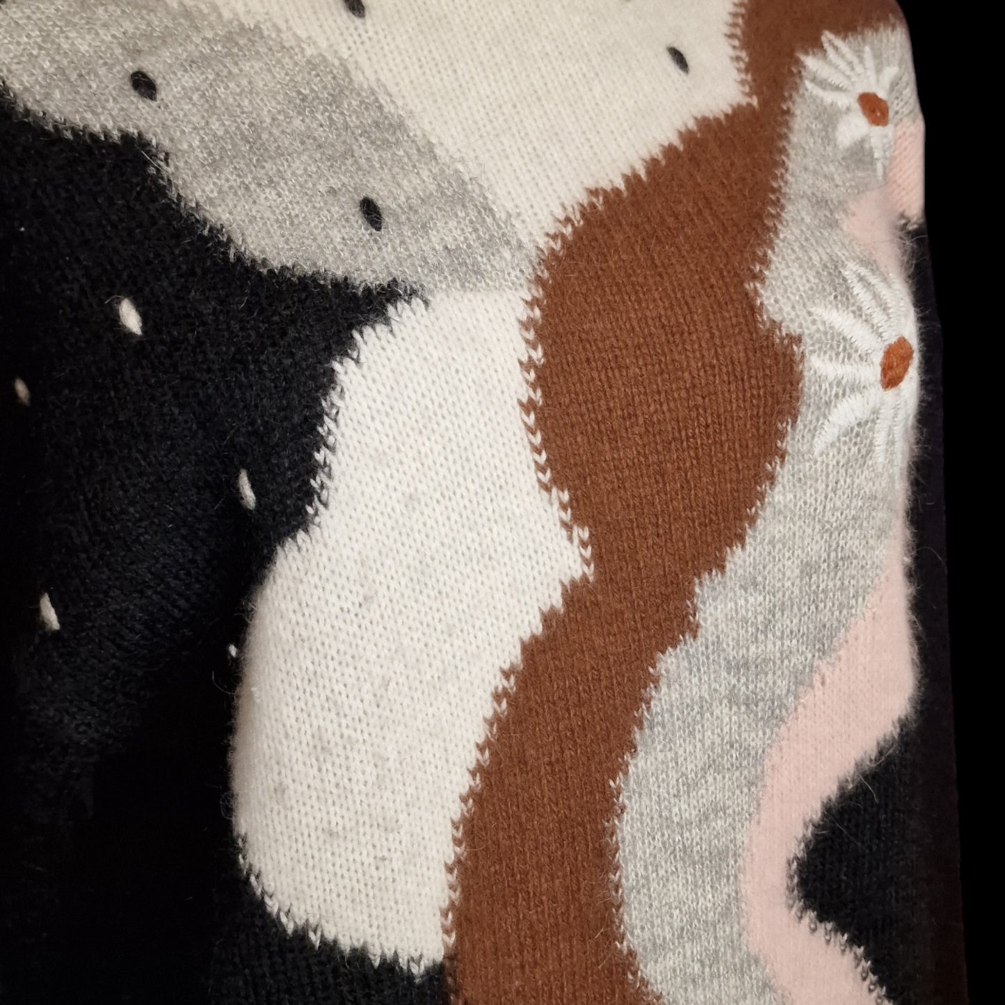 Vintage 80er Strickpullover Schwarz Mohair & Angora "Dolomiten" M