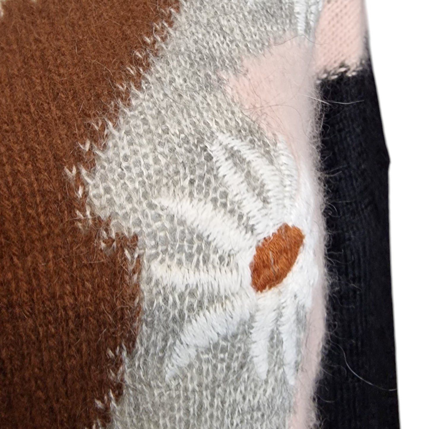 Vintage 80er Strickpullover Schwarz Mohair & Angora "Dolomiten" M