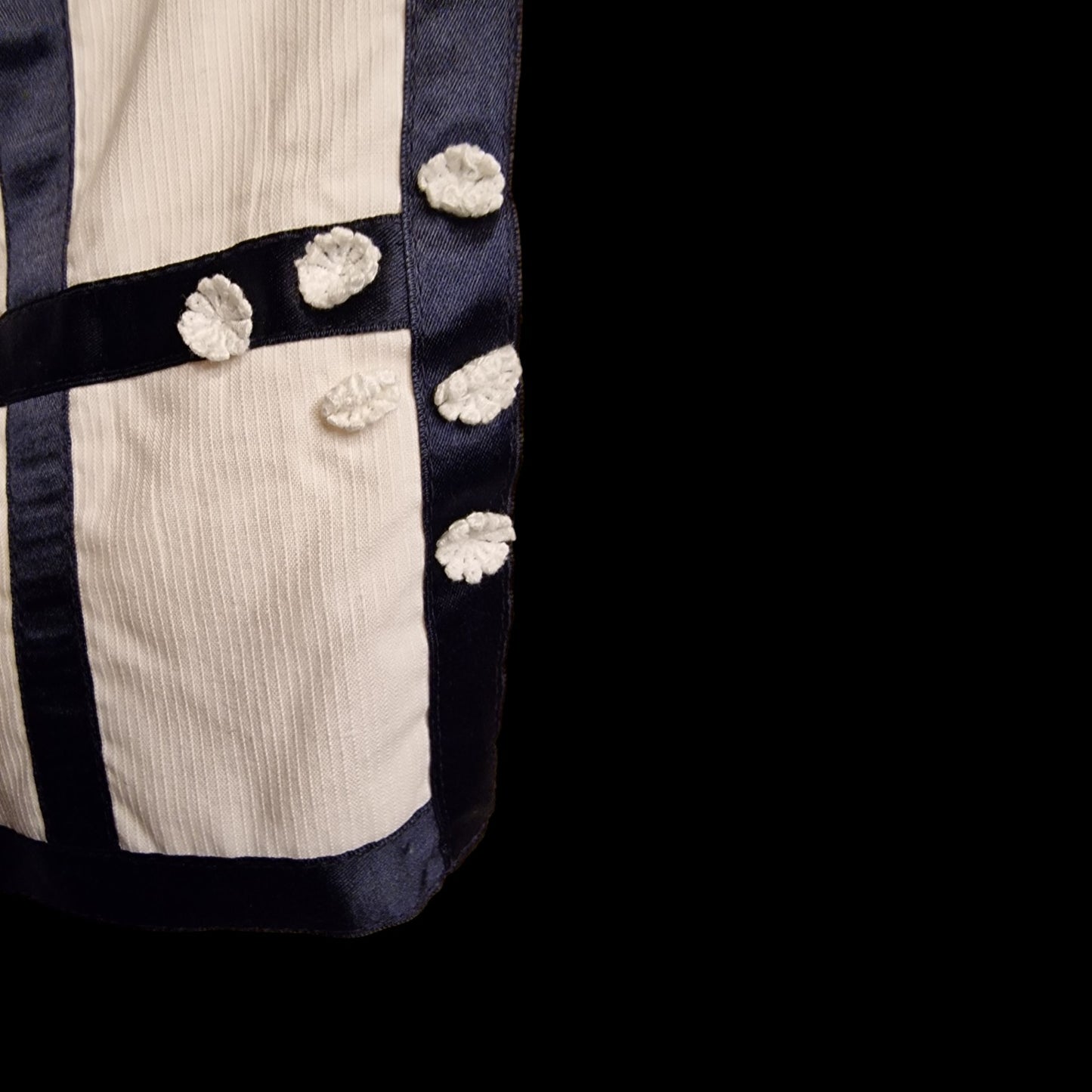 Vintage 80er Strickjacke Oversize mit Fenster-Applikationen "Marionetto" L