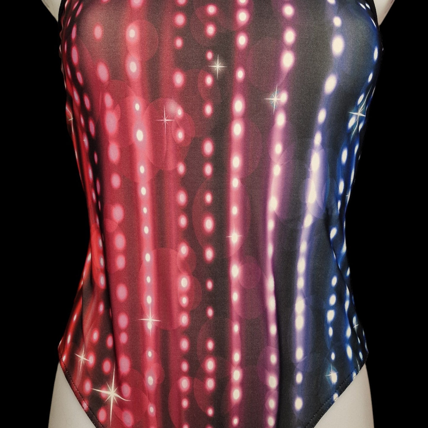 Vintage OKEO Profi-Badeanzug – „Galaxy Glow“ LED-Design – Gr. 40 (IT 46) M