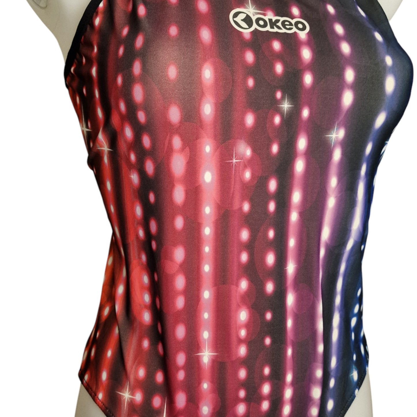 Vintage OKEO Profi-Badeanzug – „Galaxy Glow“ LED-Design – Gr. 40 (IT 46) M