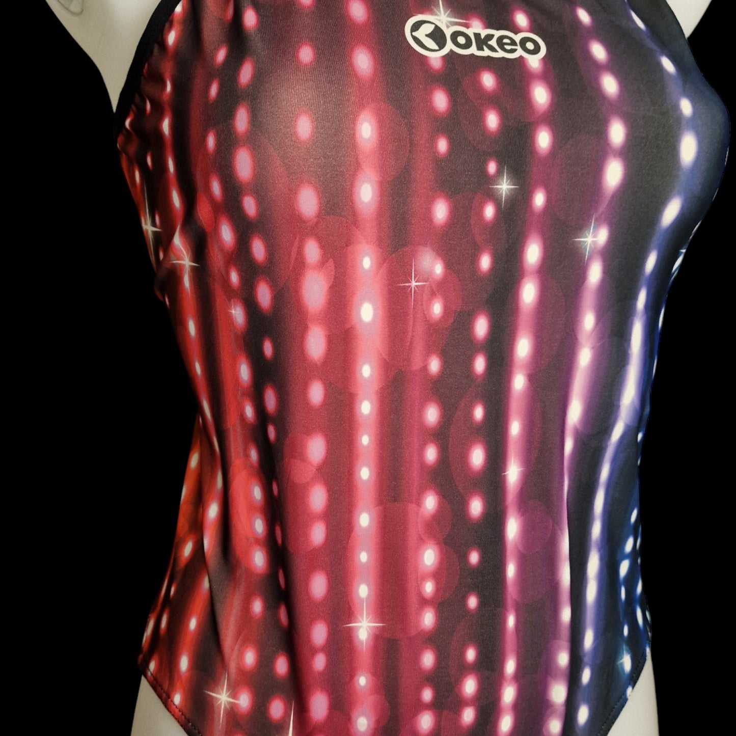 Vintage OKEO Profi-Badeanzug – „Galaxy Glow“ LED-Design – Gr. 40 (IT 46) M