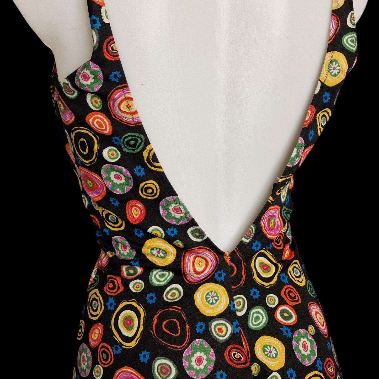 Vintage GPM Donna Badeanzug – Buntes Kreismuster – Retro 90er M