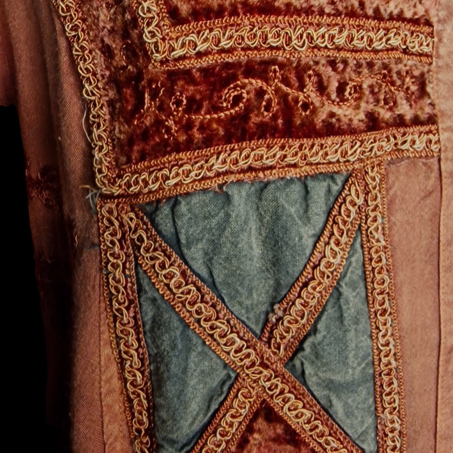 Vintage Tunika mit Stickerei 80er Boho in Terracotta Hippie Bluse M