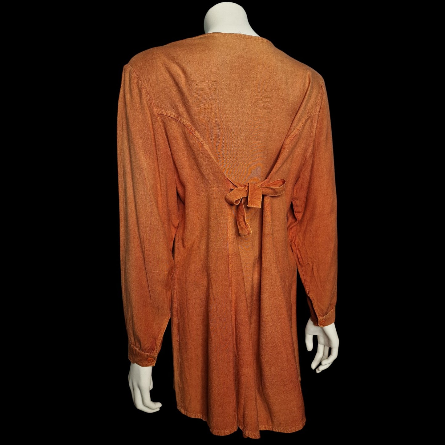 Vintage Tunika mit Stickerei 80er Boho in Terracotta Hippie Bluse M