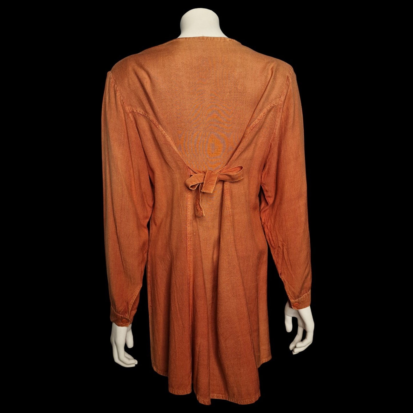 Vintage Tunika mit Stickerei 80er Boho in Terracotta Hippie Bluse M