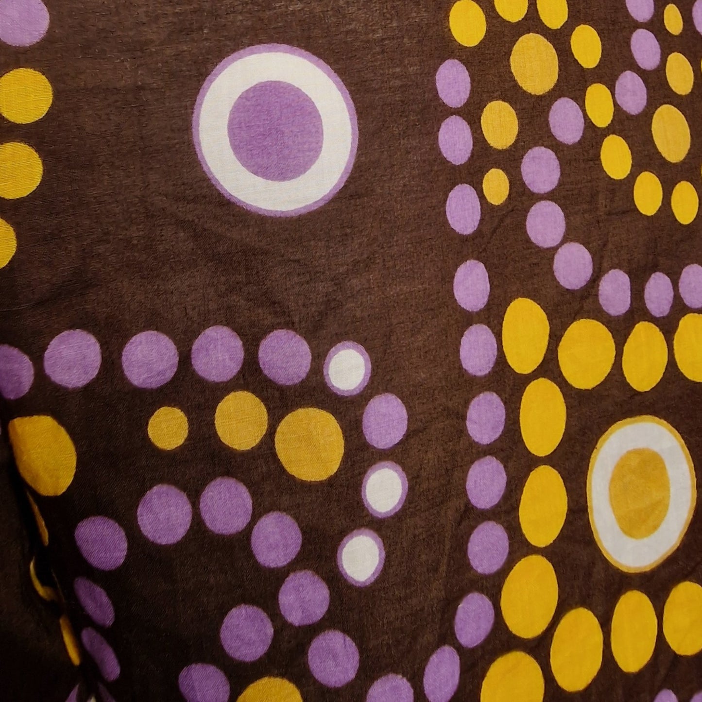 Typische True Vintage 70er Bluse  psychedelisches Muster in gelb-violett M