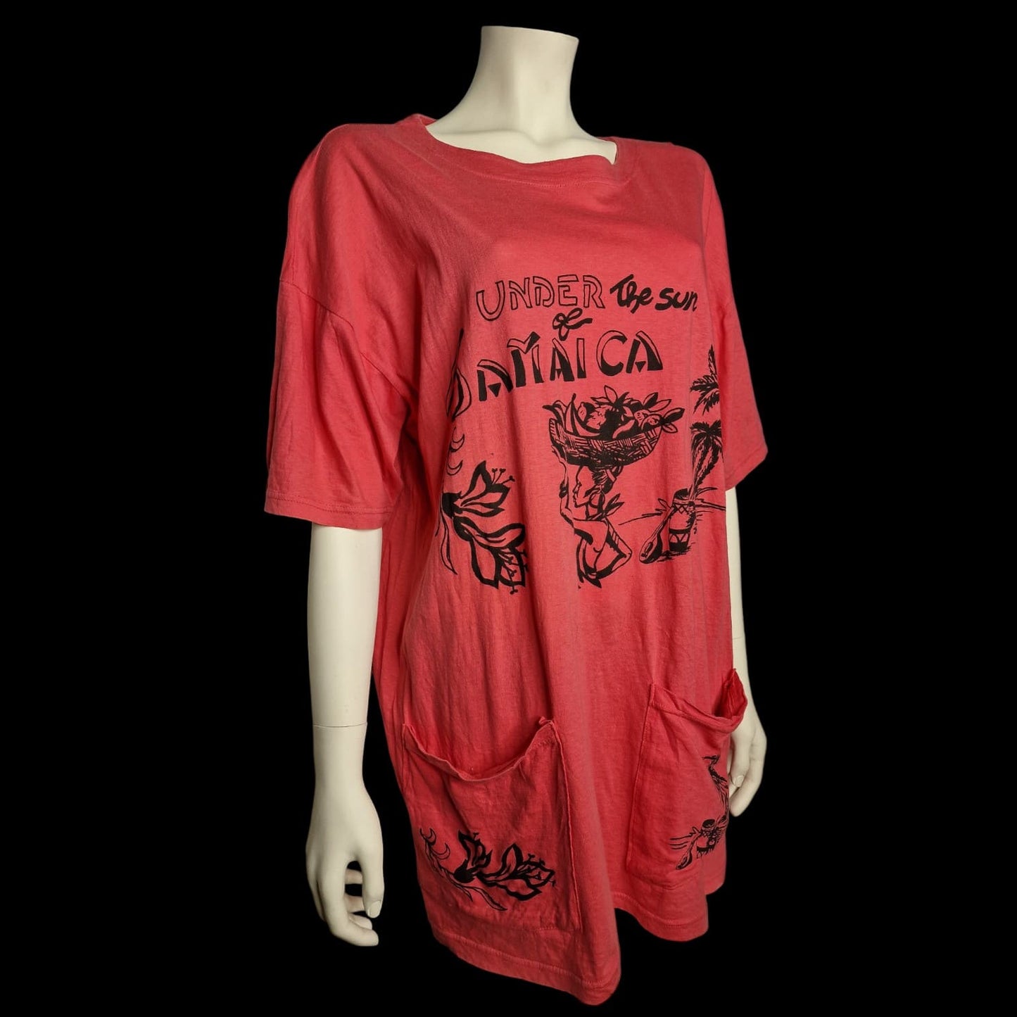 Vintage Jamaica Shirt Sweet Dreams - Koralle Oversize M/L