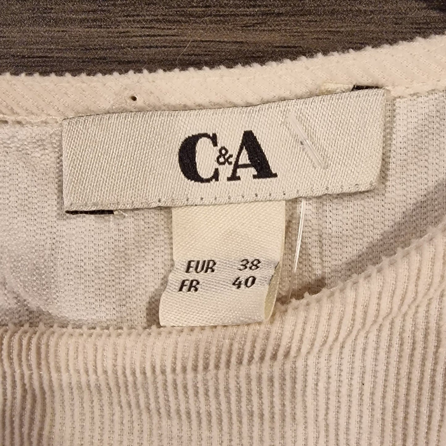 Romantische vintage C&A Bluse 80er Jahre Rüschen Creme - Größe M