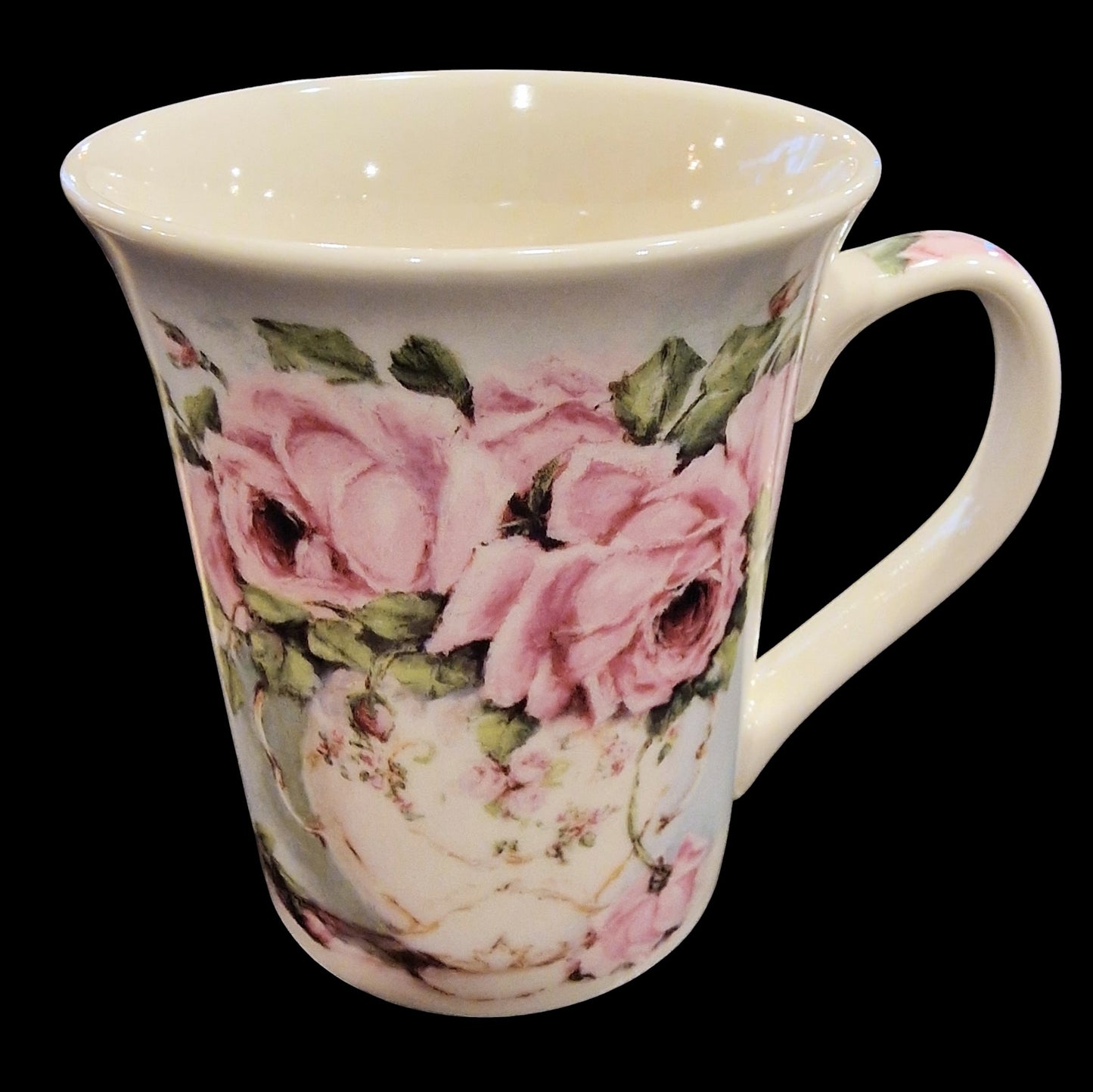 Romantischer Clayre & Eef Tasse Kaffeebecher 350 ml Rosenmotiv