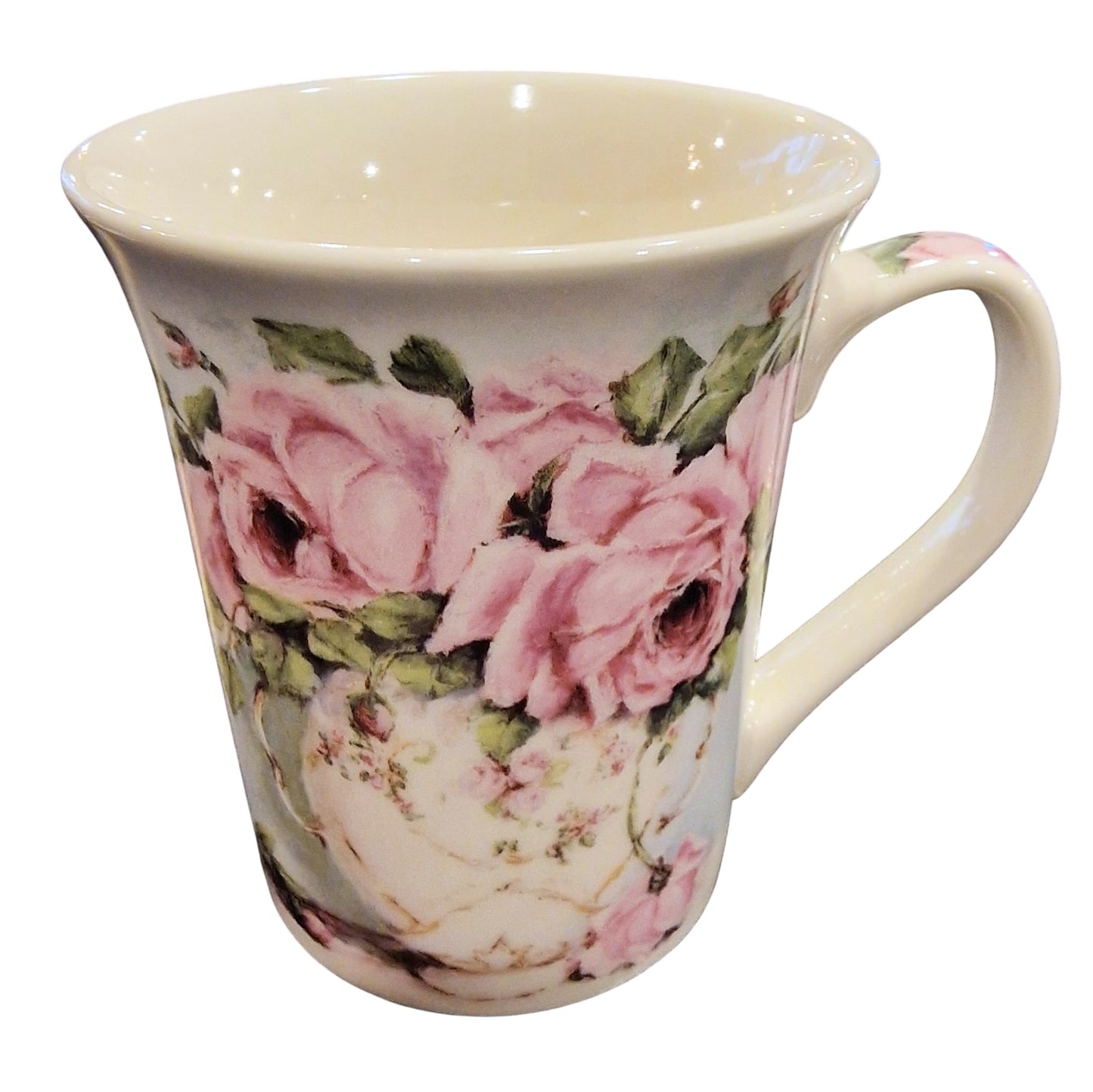 Romantischer Clayre & Eef Tasse Kaffeebecher 350 ml Rosenmotiv