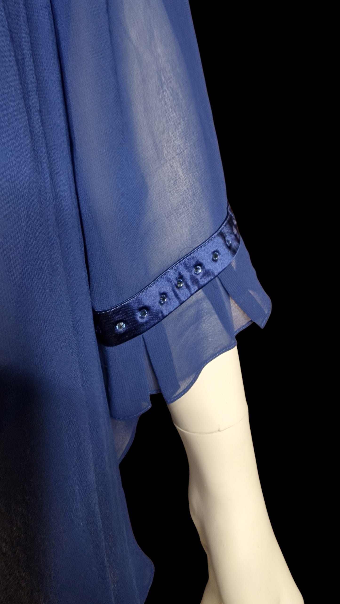 Elegante Abend Bluse von "Présage" Chiffon-Jacke – Royalblau XL