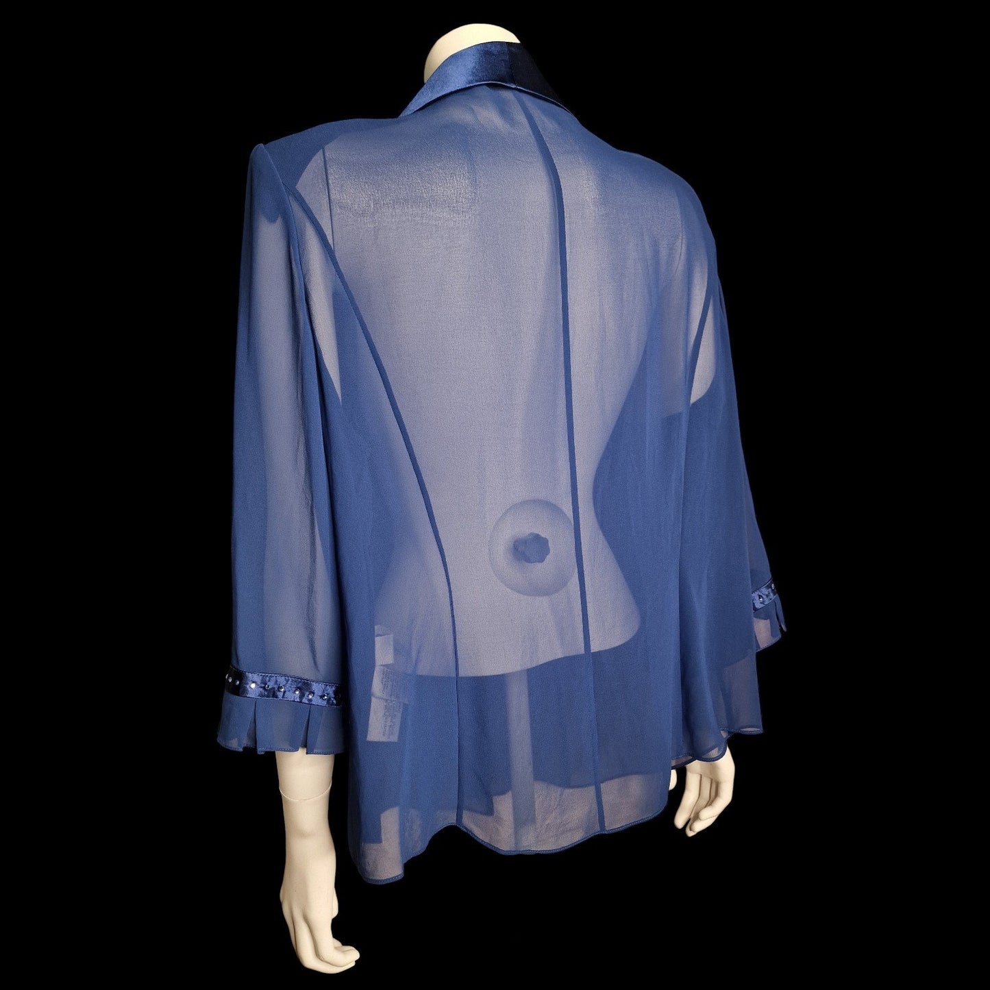 Elegante Abend Bluse von "Présage" Chiffon-Jacke – Royalblau XL