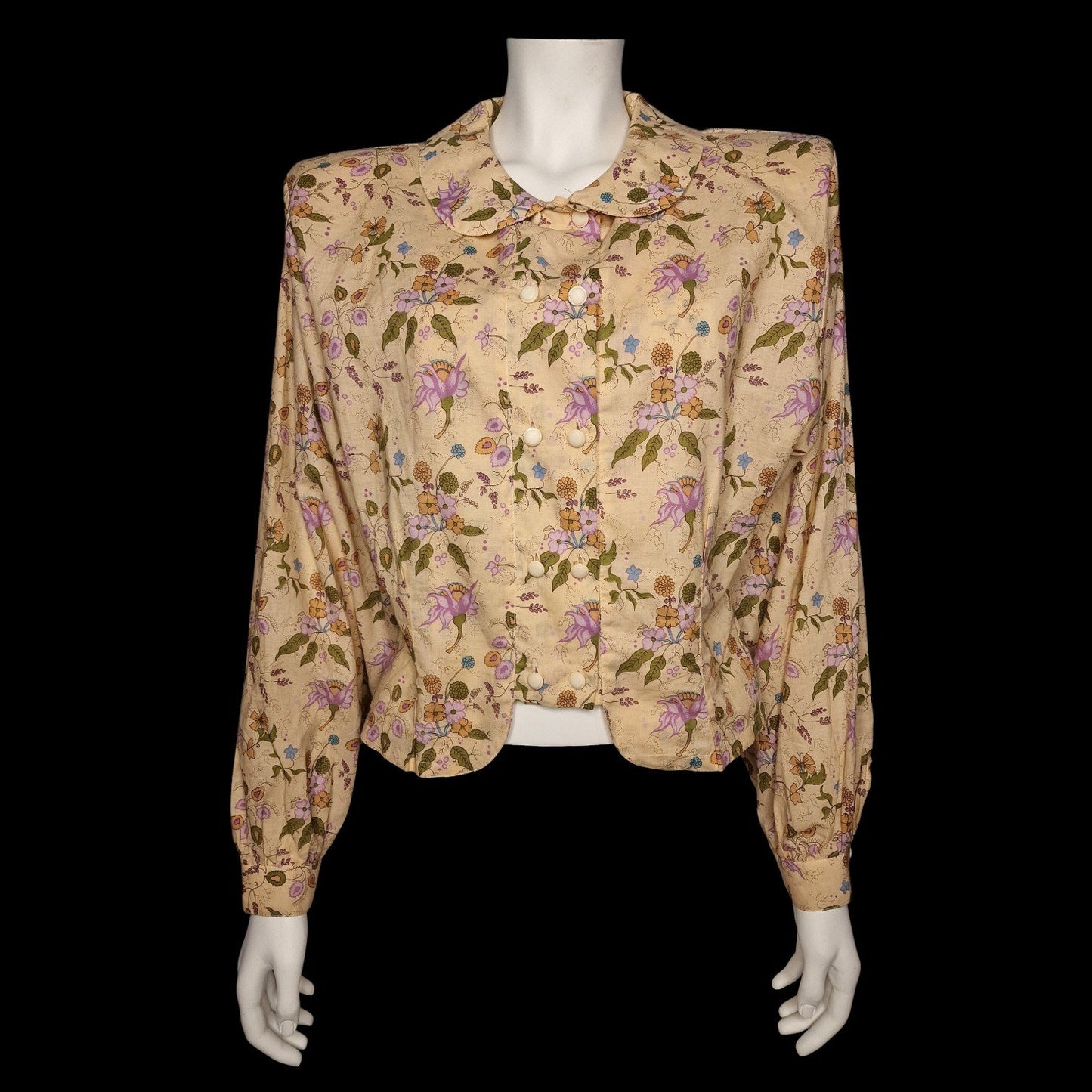 Romantische Vintage-Bluse 80er mit Blumenmuster - "MB Make Blouse"