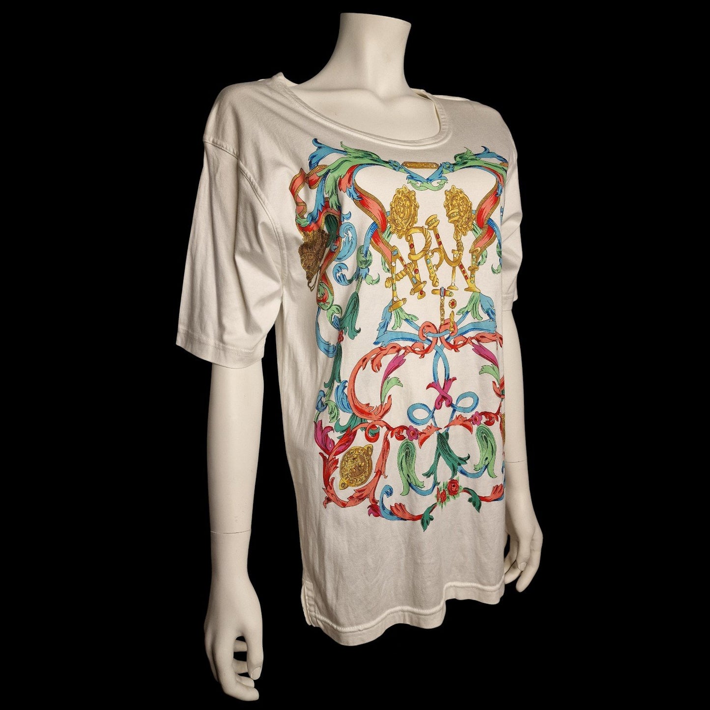 Vintage Designer Shirt Wanderika "Valeria Sartori" mit barock Print 90er M