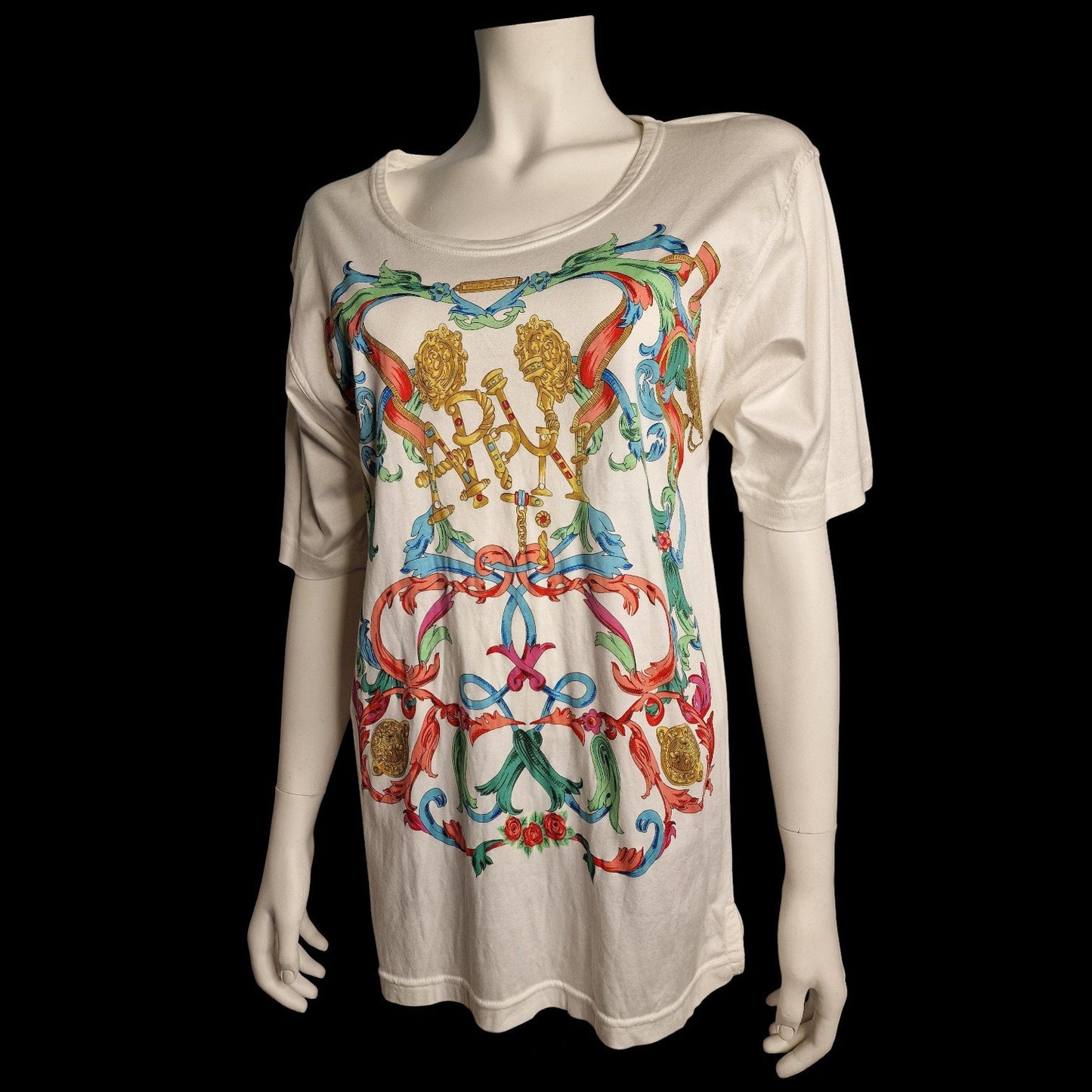 Vintage Designer Shirt Wanderika "Valeria Sartori" mit barock Print 90er M