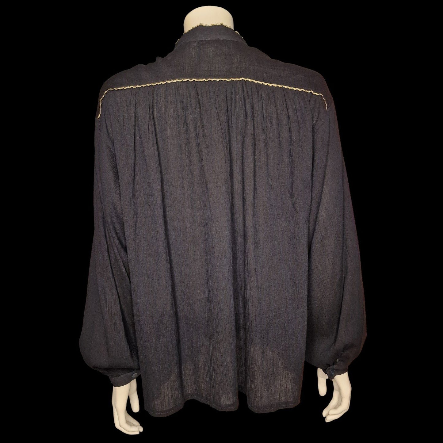 Vintage Bluse mit Goldborte L/XL 80er barock