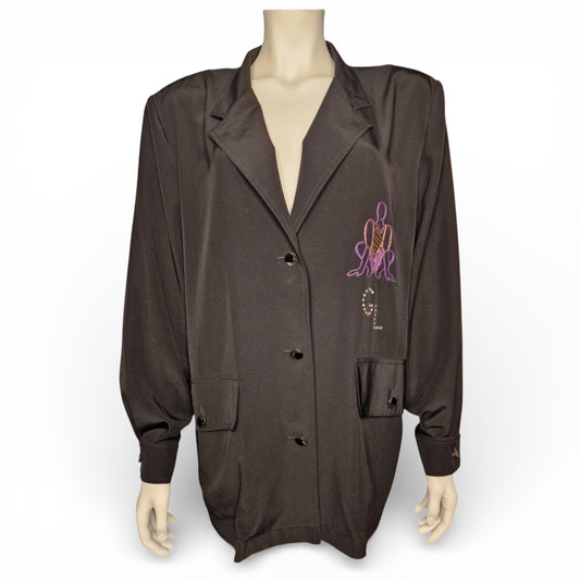 Designer Gianmarco Lorenzi Vintage Hemd mit Stickerei Gr. XL