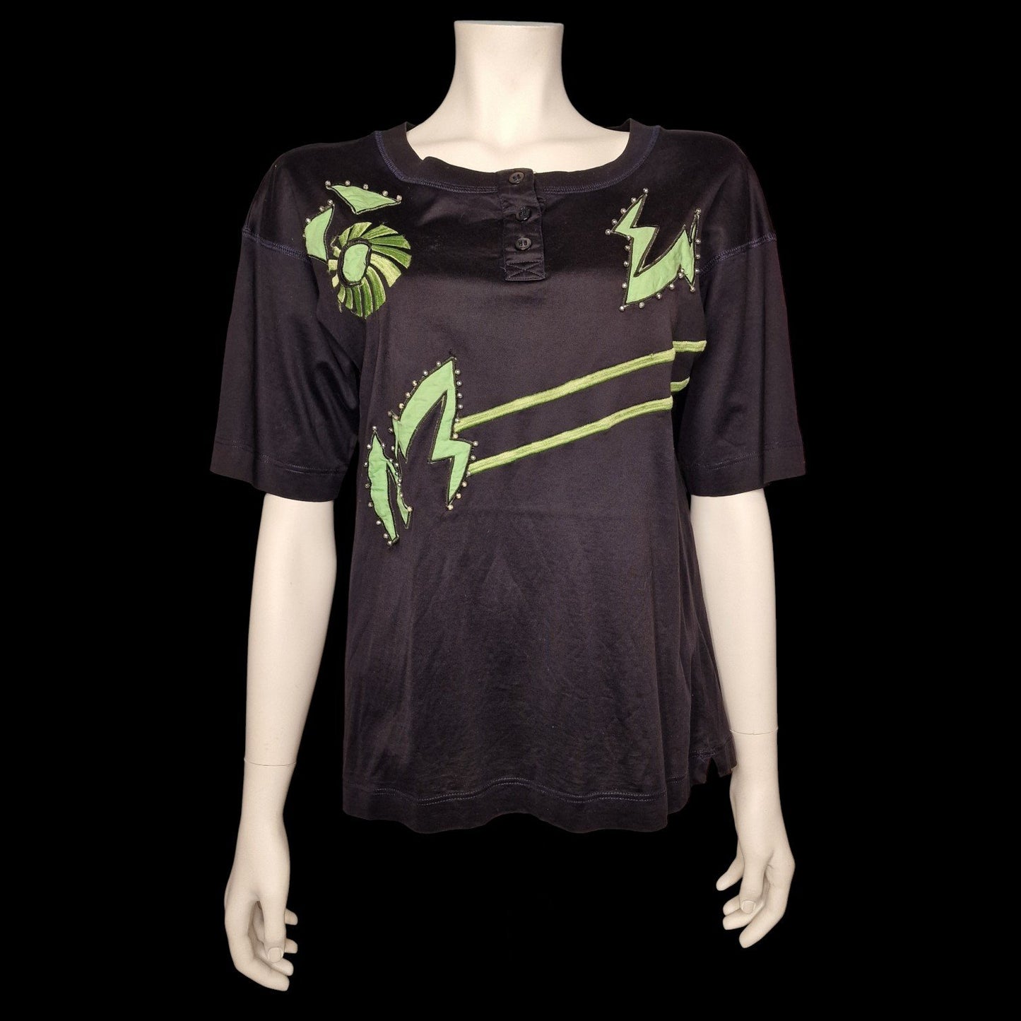 New Wave Rare Vintage Laurèl (Escada) Designer T-Shirt – 90s Neon Art S