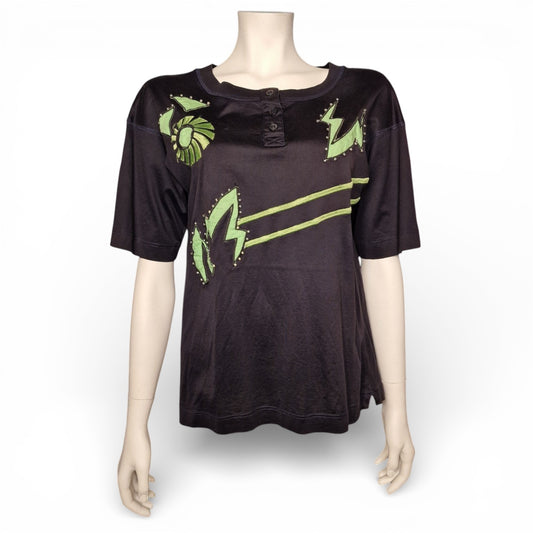 New Wave Rare Vintage Laurèl (Escada) Designer T-Shirt – 90s Neon Art S