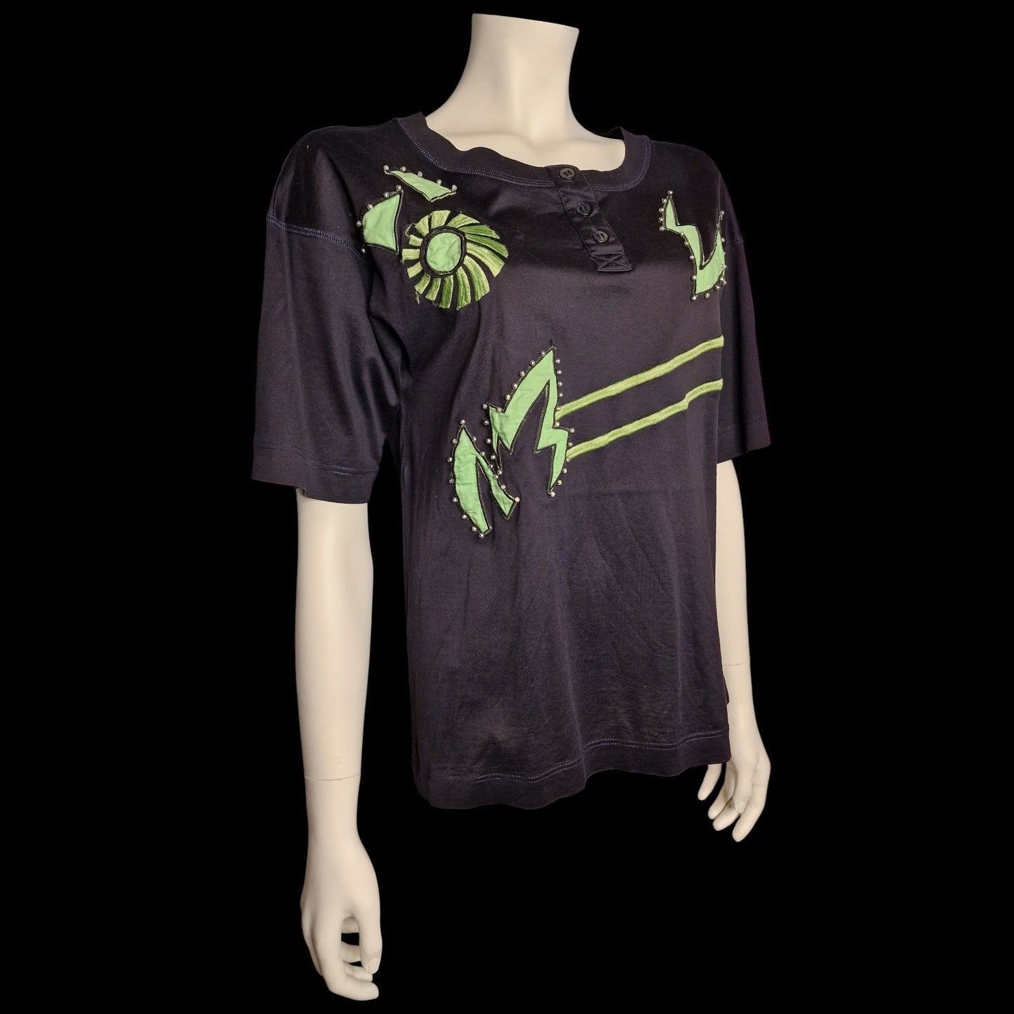 New Wave Rare Vintage Laurèl (Escada) Designer T-Shirt – 90s Neon Art S