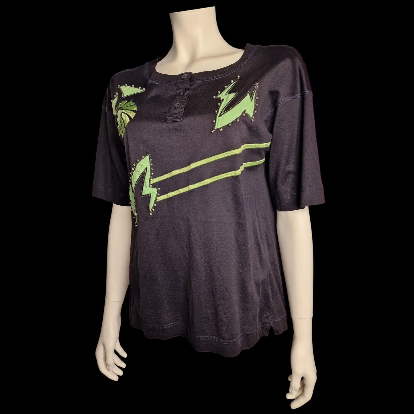 New Wave Rare Vintage Laurèl (Escada) Designer T-Shirt – 90s Neon Art S